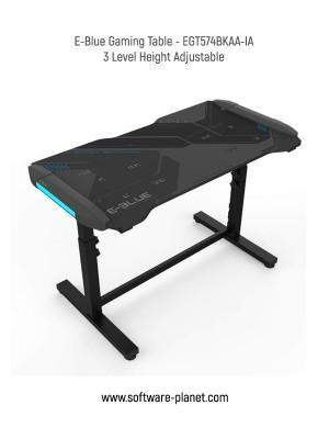 E-Blue EGT574 Glowing Gaming Desk - Black with Ice Blue Glow Effect - طاولة